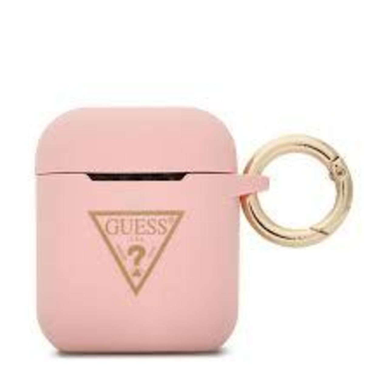 Guess GUACA2LSTLPI AirPods cover rózowy/pink Silicone Triangle Logo