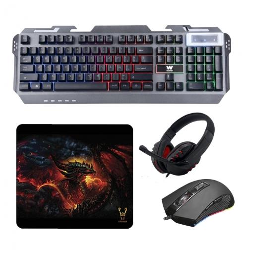 Woxter Gaming Teclado + Rato + Tapete + Headset